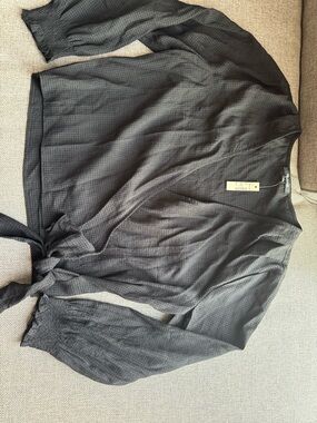 Madewell Black Wrap Top NWT